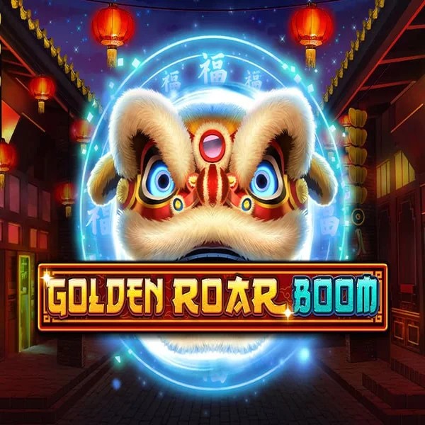 Golden Roar BOOM slot logo by Greentube at Whamoo Casino