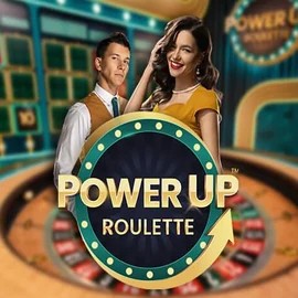 PowerUP Roulette online game logo by Pragmatic Play on whamoocasinoo.com